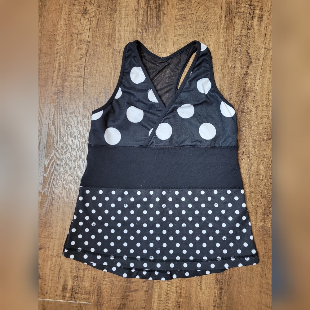 lululemon athletica Black and White Polka Dot Tank Top
